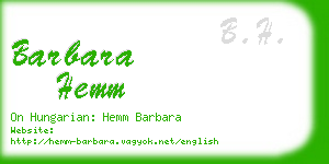 barbara hemm business card